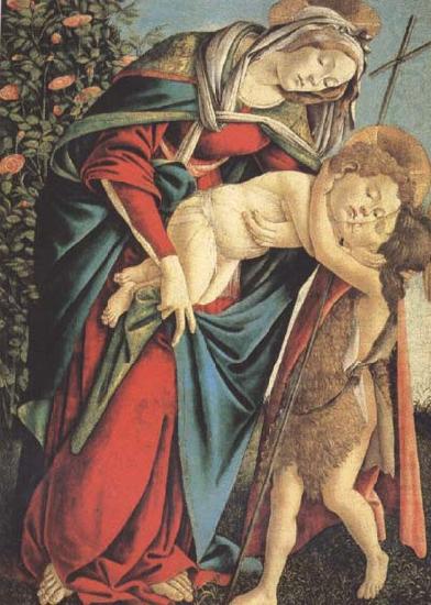 Madonna and child with the Young St John or Madonna of the Rose Garden, Sandro Botticelli